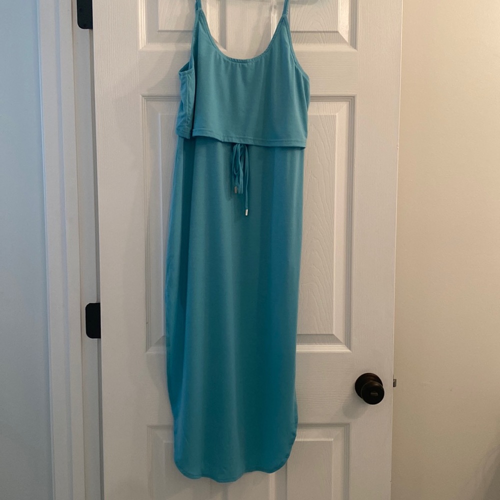 Cupshe aqua midi sundress, size S